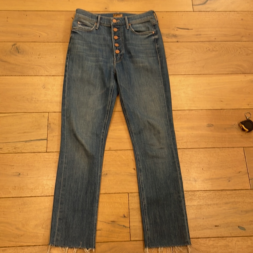 Mother pixie dazzler ankle fray jeans, size 26